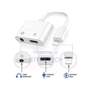 Dual Adaptor Lightning to 3.5mm Audio + Lightning Charge Con