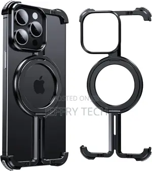 Metal Frameless for iPhone 15 Pro Case Compatible With Magsa