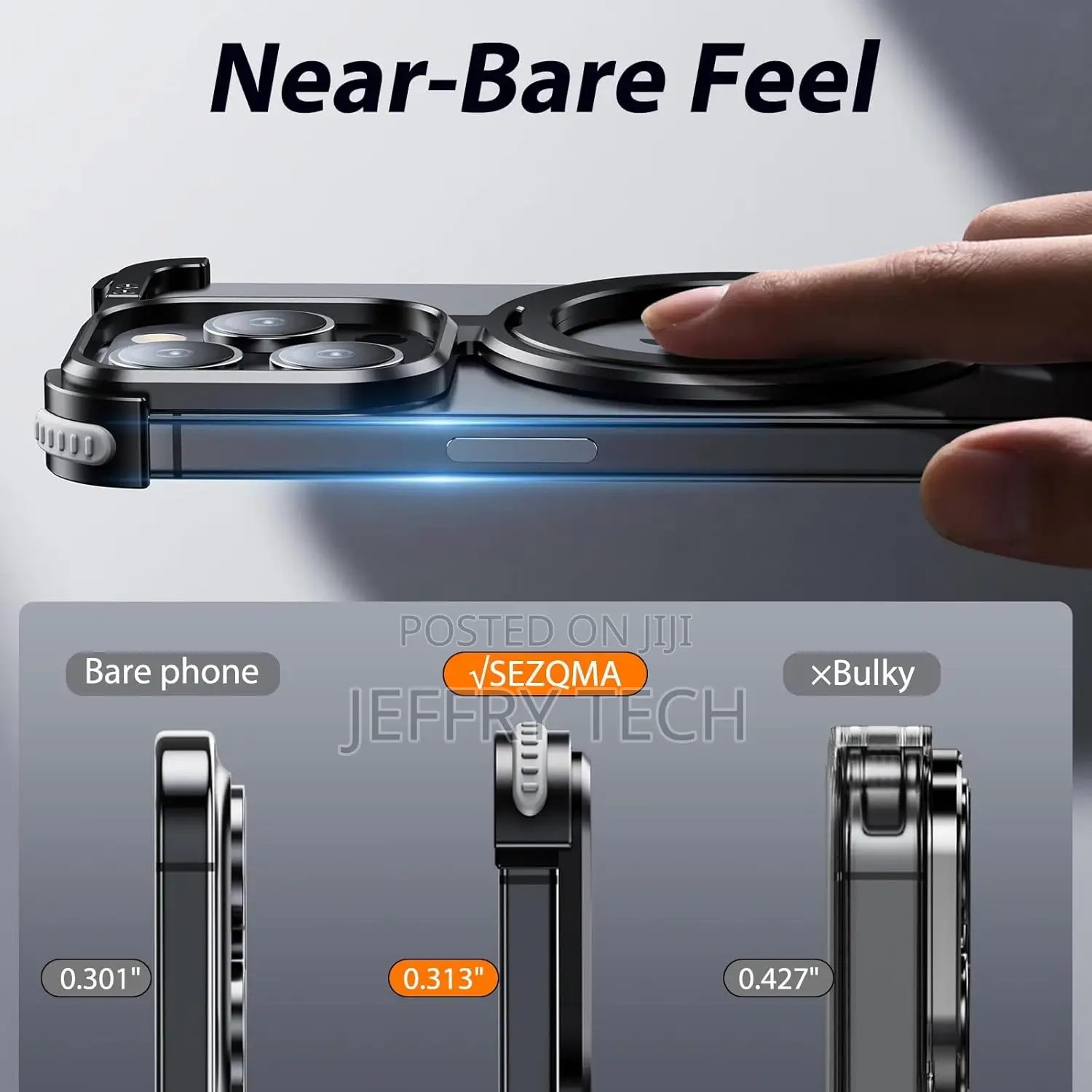 Metal Frameless for iPhone 15 Pro Case Compatible With Magsa