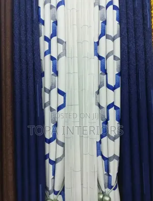 Luxurious Mixed Blue House Window Curtains