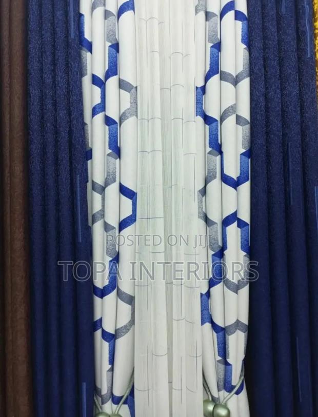 Luxurious Mixed Blue House Window Curtains