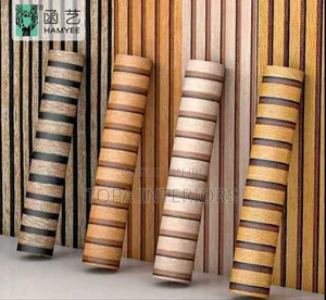 Elegant 3D Wooden Look Wallpapers Fluted Look Wallpapers