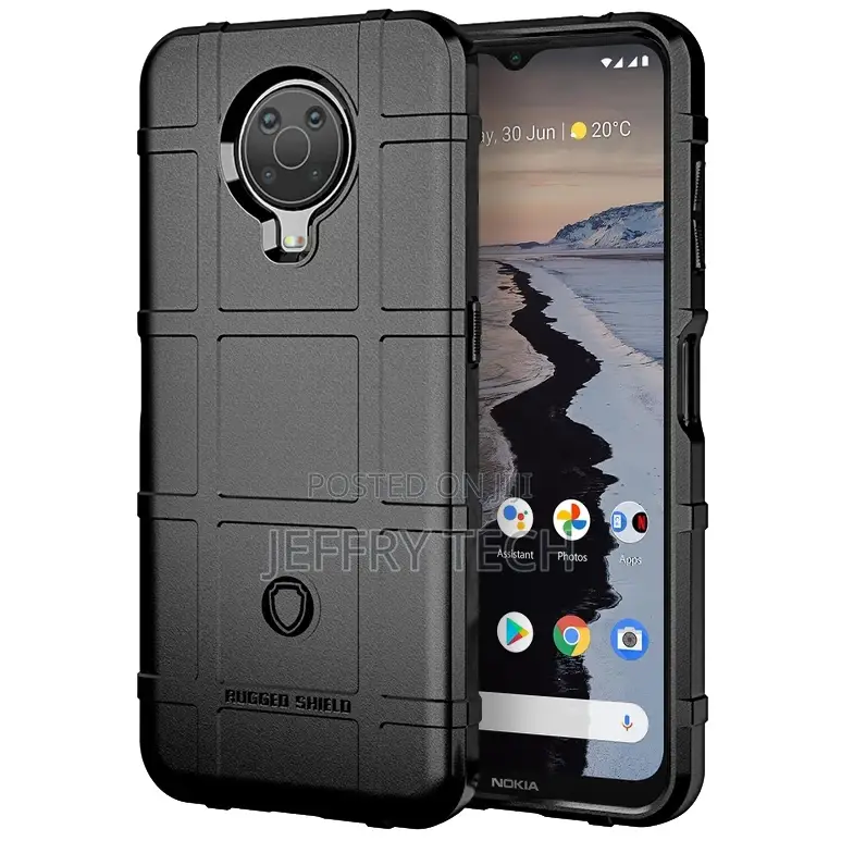 Anti-Shock Grid Texture Tough Case for Nokia G10 / G20 - Bla