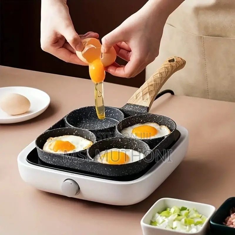 *❇24cm Multipurpose 4 Hole Omelet Pan, For Burger Eggs,