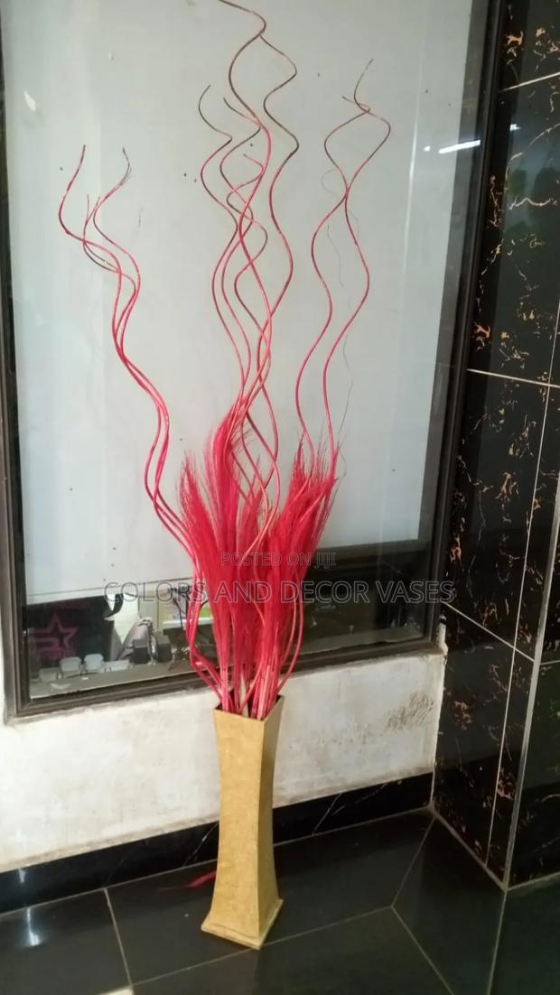 Pampas Grass, Sticks and Wooden Vase
