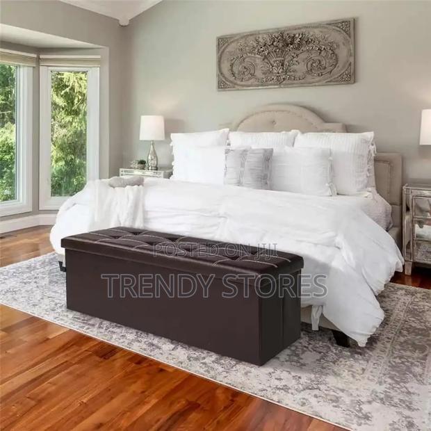 Brown Foldable Ottoman Storage Box - main view