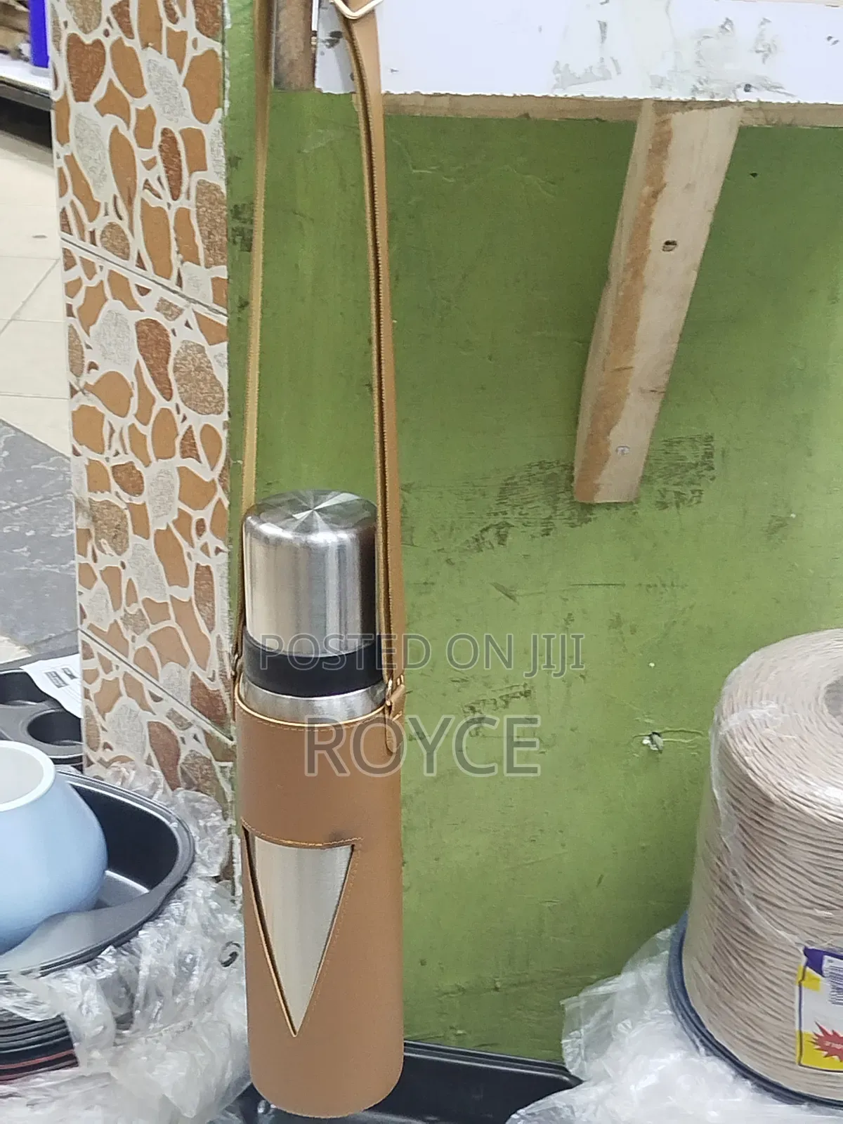 Camping Thermocup With Leather Bag - 1.2L