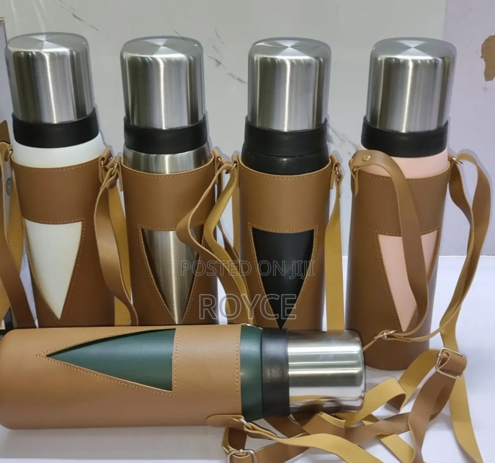 Camping Thermocup With Leather Bag - 1.2L
