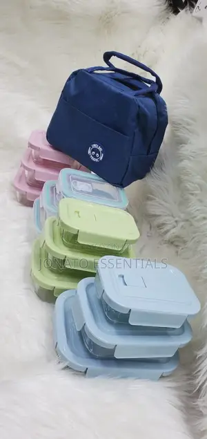 Glass Snack or Lunch Box With Lunch Bag