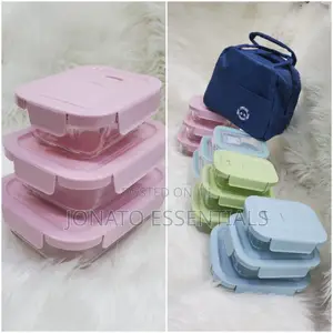 Glass Snack or Lunch Box With Lunch Bag