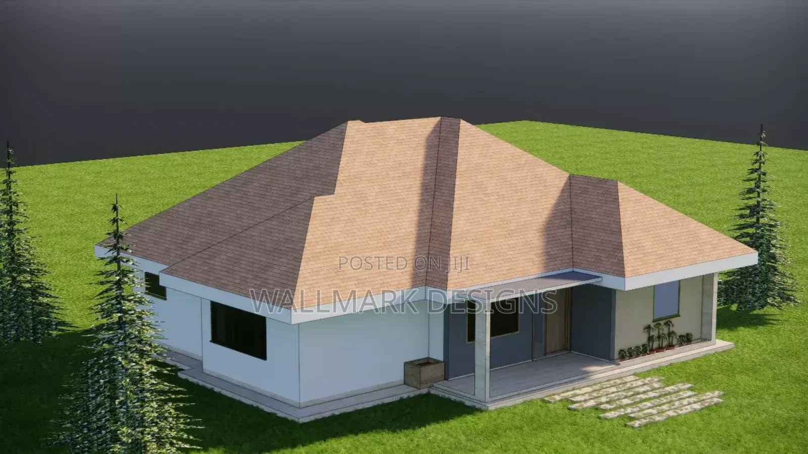 Bungalow,Floor Plan, 3d Rendering and Architectural Design.
