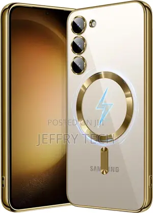 Magnetic Cover for S24 Plus. Glossy Slim Thin Soft Funda Cap