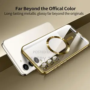 Magnetic Cover for S24 Plus. Glossy Slim Thin Soft Funda Cap