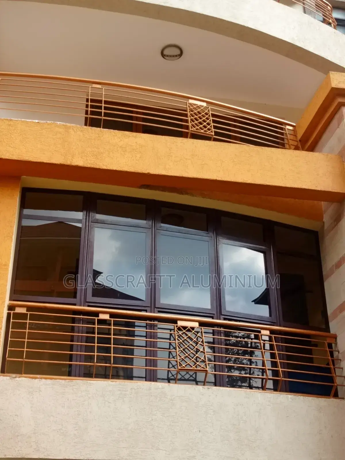 Brown Aluminum Balcony Glazing