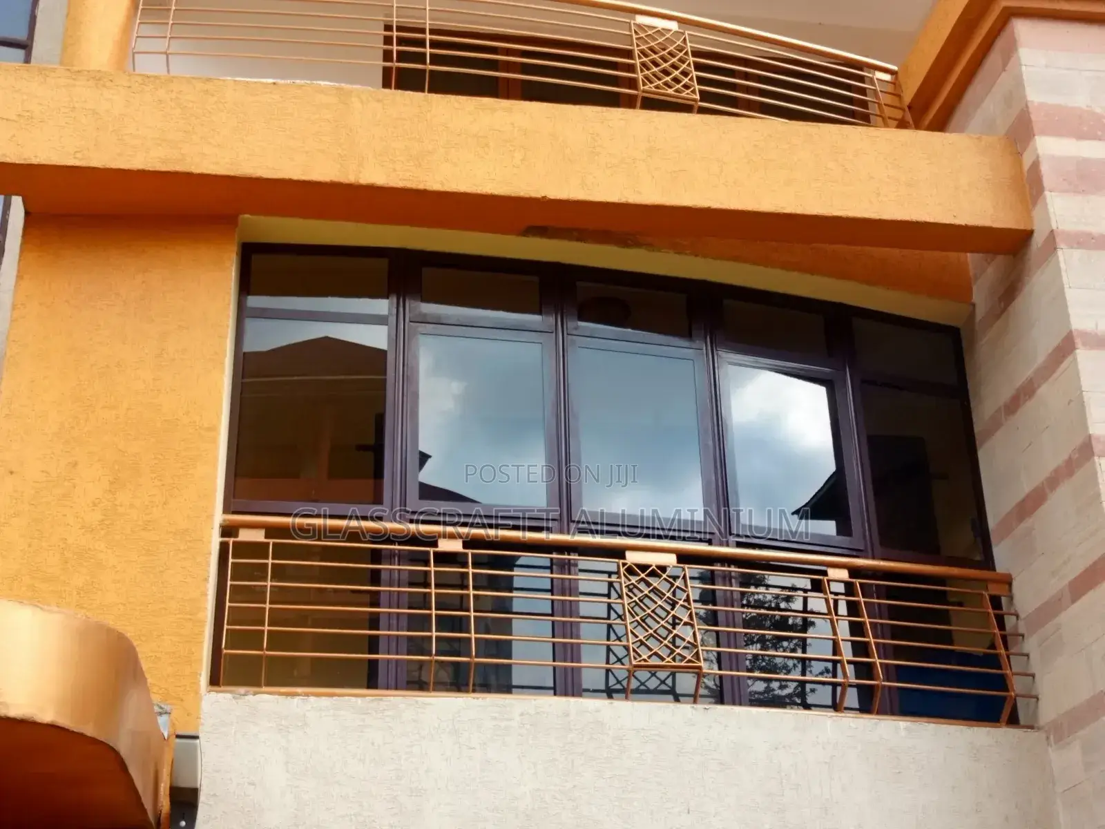 Brown Aluminum Balcony Glazing