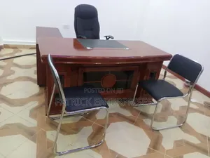 Executive Imported Modern Mahogany Desk.