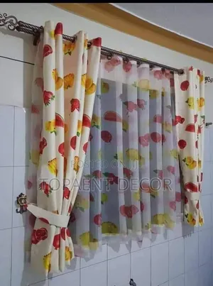 Fruit Themed Window Curtains and Matching Sheer