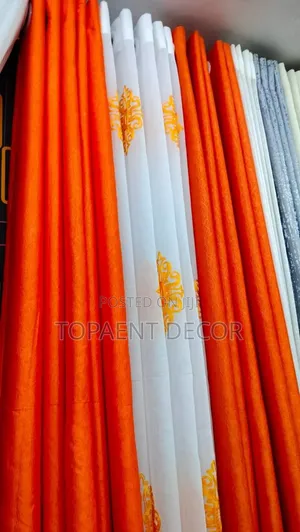 Classy Orange Window Curtain and a Sheer
