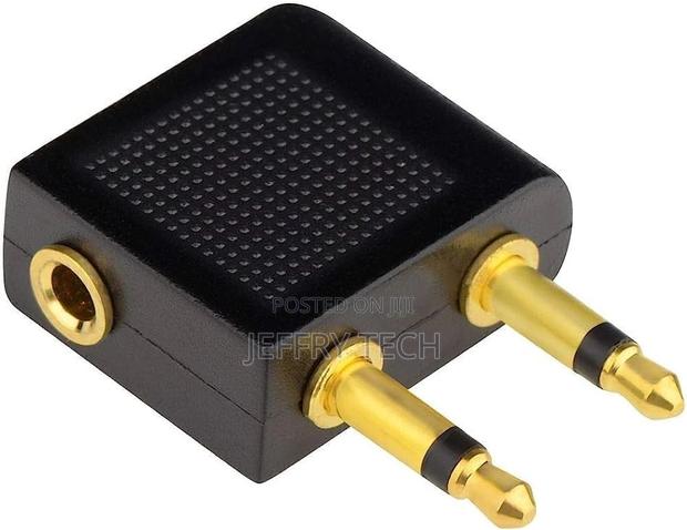 Audio Adapter 3.5mm Airplane Headphone Gold-Plated Stereo AU