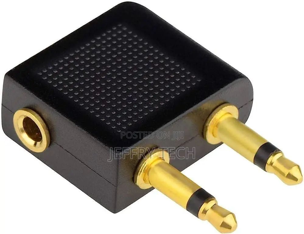 Audio Adapter 3.5mm Airplane Headphone Gold-Plated Stereo AU