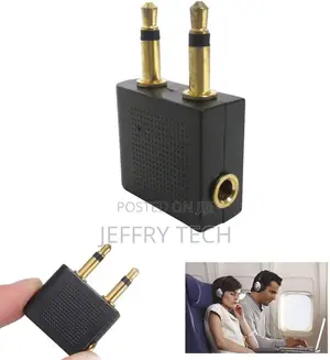 Audio Adapter 3.5mm Airplane Headphone Gold-Plated Stereo AU