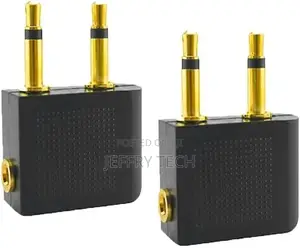 Audio Adapter 3.5mm Airplane Headphone Gold-Plated Stereo AU