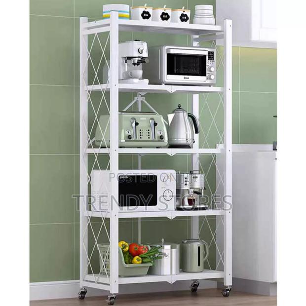 White Stainless Steel Foldable Rack - main view