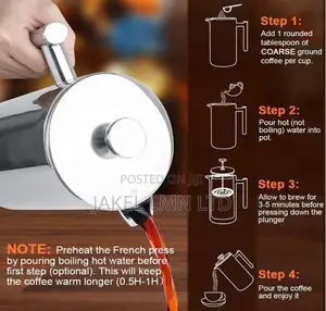 Stainless Steel French Press Coffee Maker 27oz 800ml,
