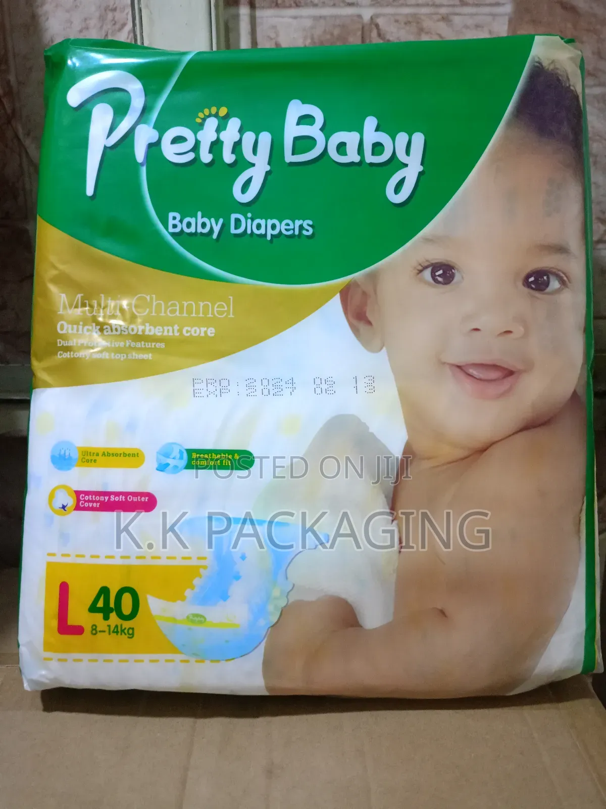 Size L Dipers 40pcs Pretty Baby
