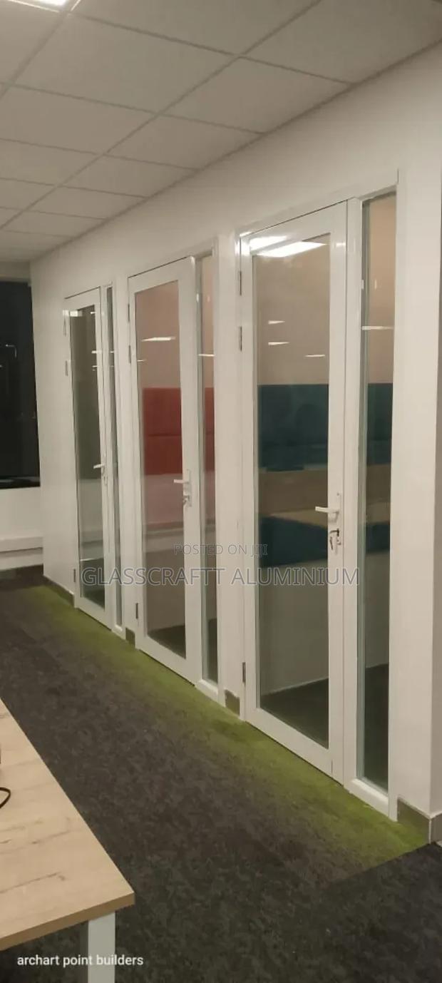 White Coated Aluminum Swing Doors - main view