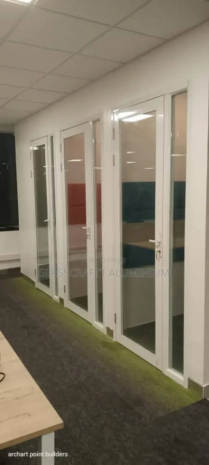 White Coated Aluminum Swing Doors