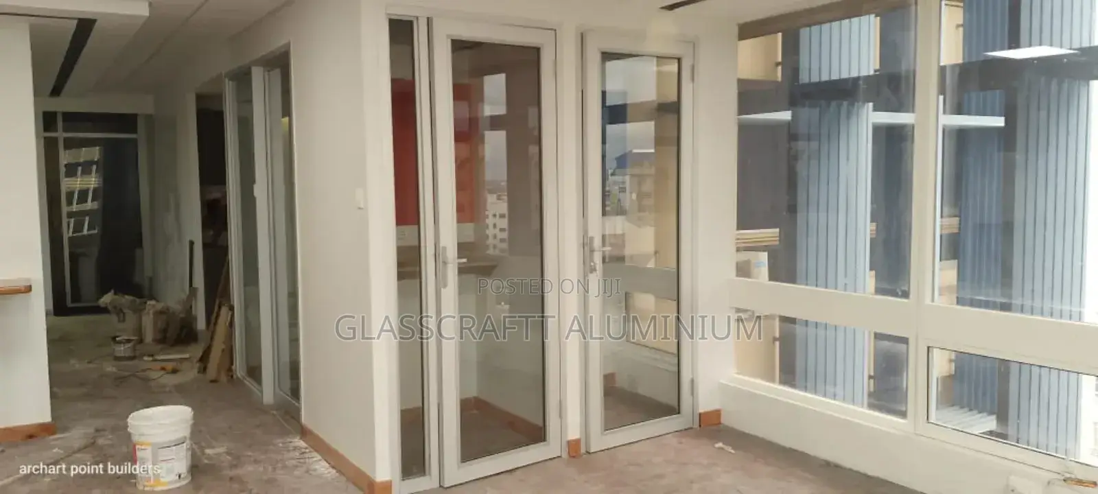 White Coated Aluminum Swing Doors