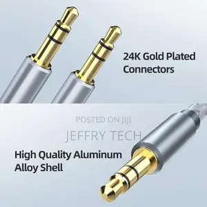 3.5mm Nylon Braided Aux Cable (3.3ft/1m) - Male to Male Audi