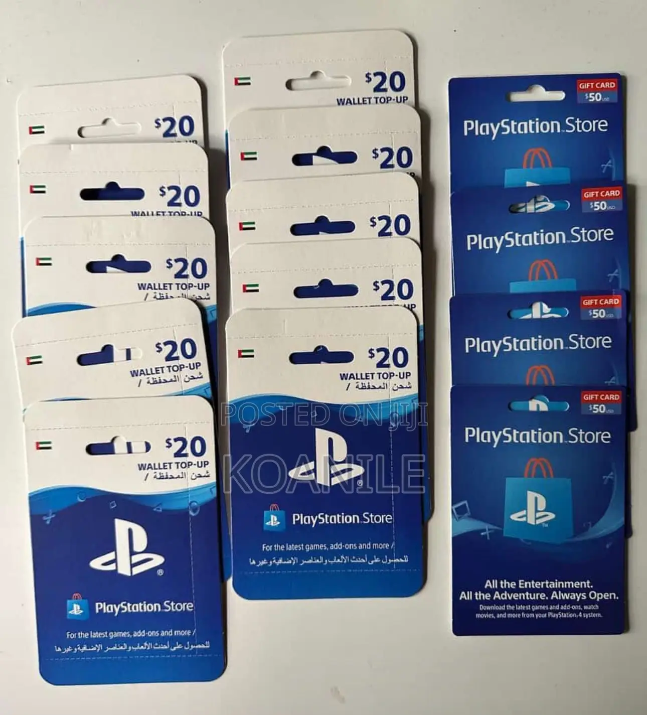 Playstation Gift Cards. Psn 50 Dollars Wallet Top Up. (All Regions)
