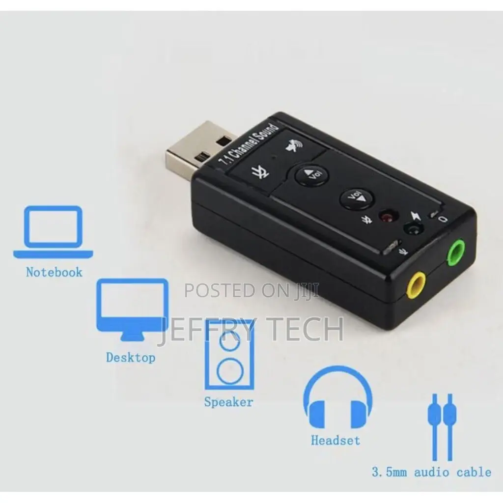 Mini External USB Sound Card 7.1 CH 3D Audio Adapter With 3.