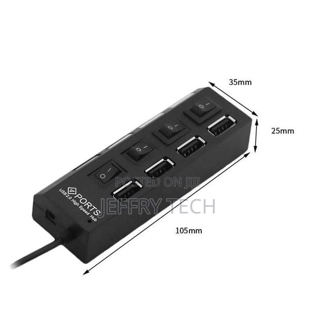 High Speed 4 Port USB 2.0 External Multi Expansion Hub With - thumbnail 3
