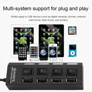 High Speed 4 Port USB 2.0 External Multi Expansion Hub With