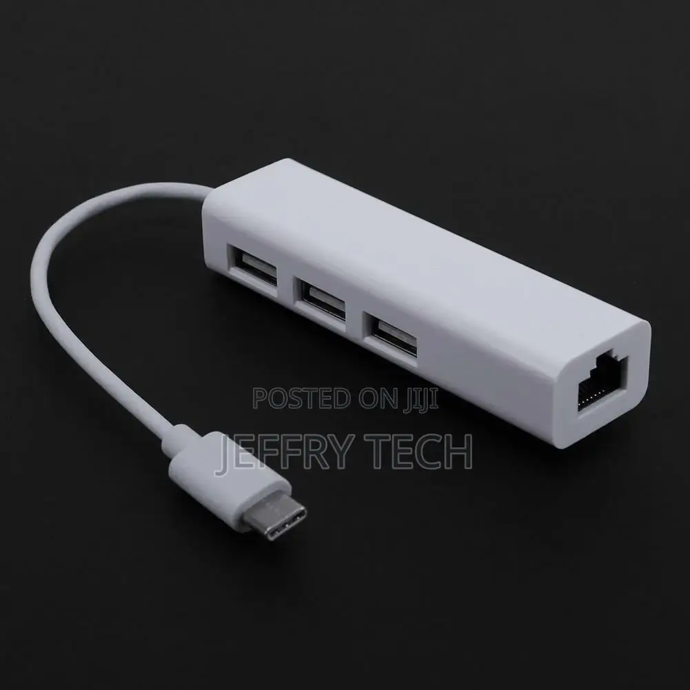 USB Type C to USB RJ45 Ethernet Lan Adapter Hub Cable for Ma