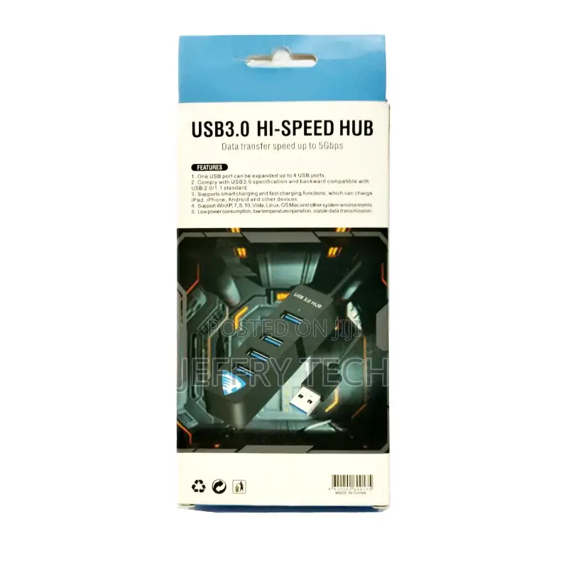 4 Ports USB 3.0 Hi-Speed Hub With Data Transmission Up to 5G