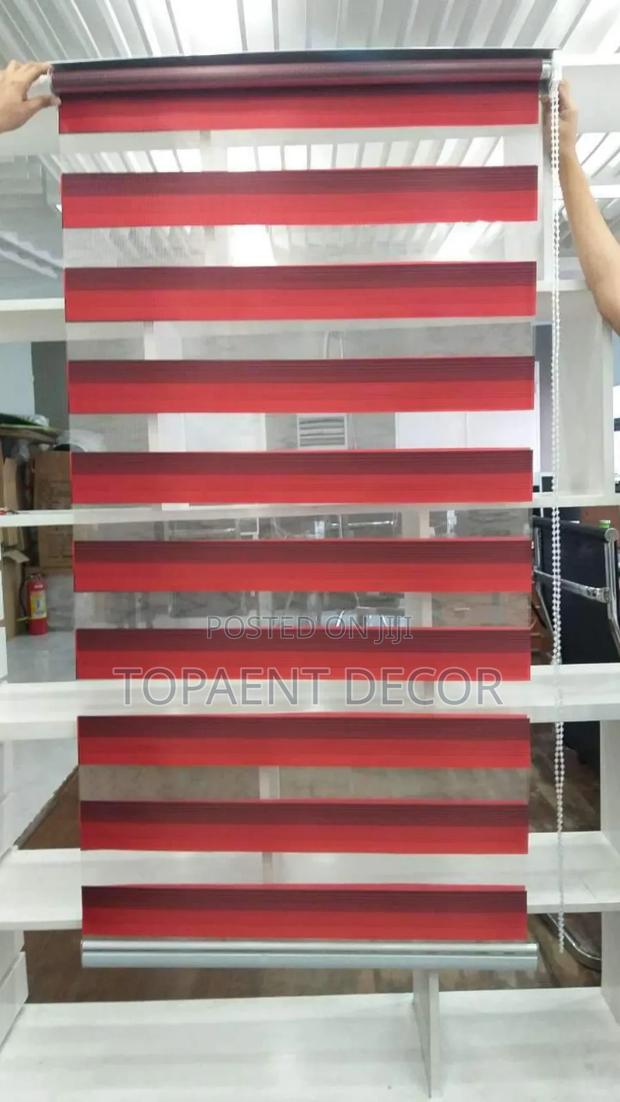 Blended Maroon and Red Office Roller Blinds - main view