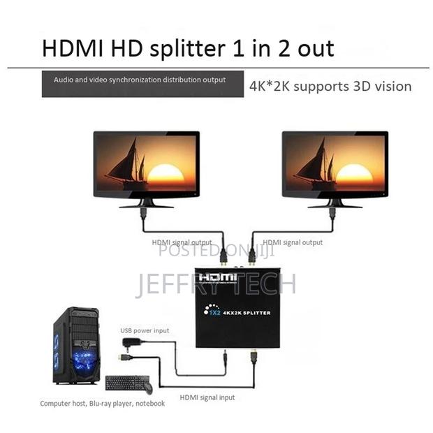 HDMI Splitter HDMI Switch 1X2 4kx2k Split 1 In 2 Out Amplifi - thumbnail 2