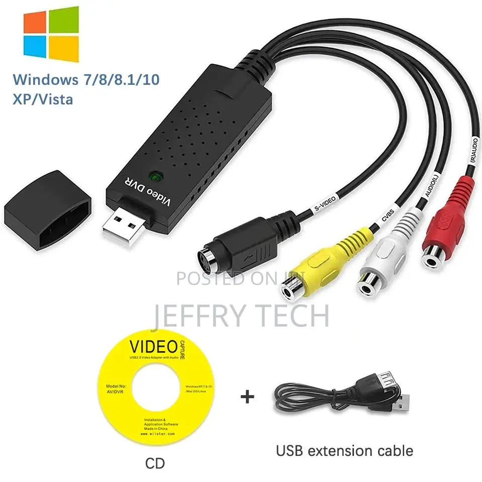 Portable USB 2.0 Video Audio TV Capture Card Adapter VHS To