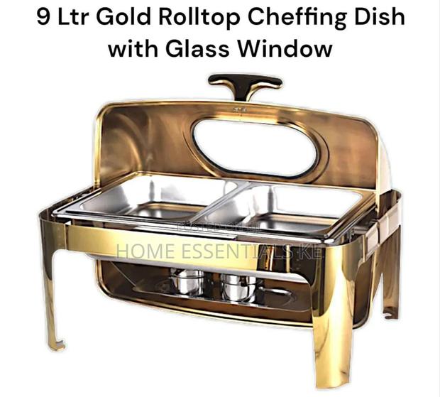 *Gold Rolltop Stainless Steel Chaffing Dish 9 Litres