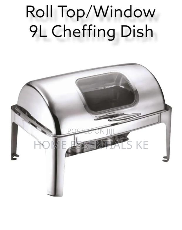 *Roll Top Rectangular Stainless Chaffing Dish* 9 Litres