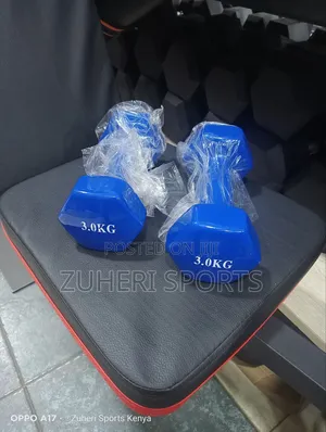3kg Aerobic Dumbbells Pair Hexagon Shape Comfortable Grip