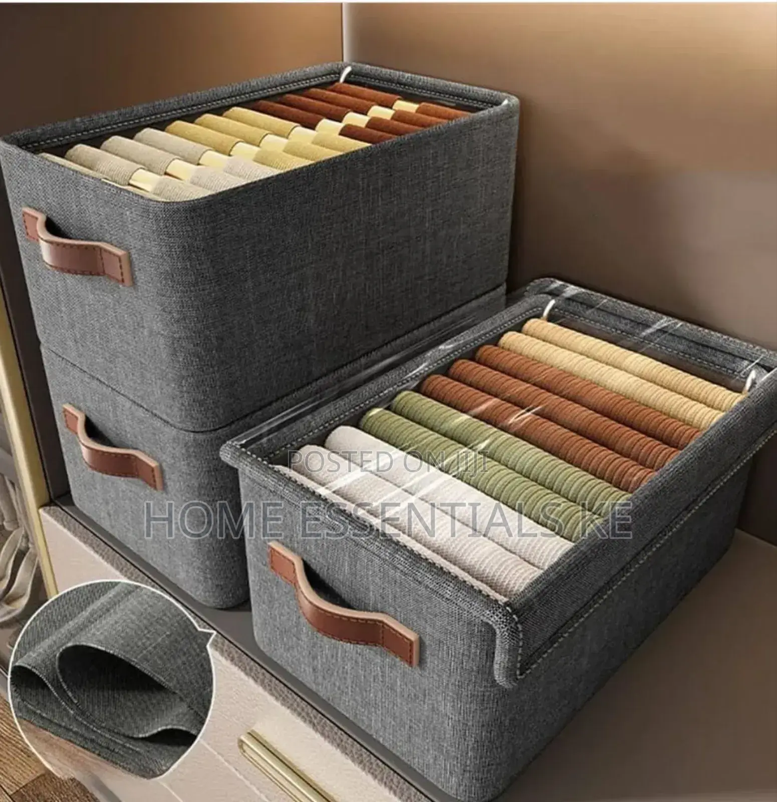 *Hard Fabric Collapsible Closet Organizer With a Cover
