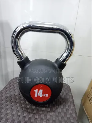 14kg Steel Kettlebell, Comfortable Chrome Handle Rubber Coat