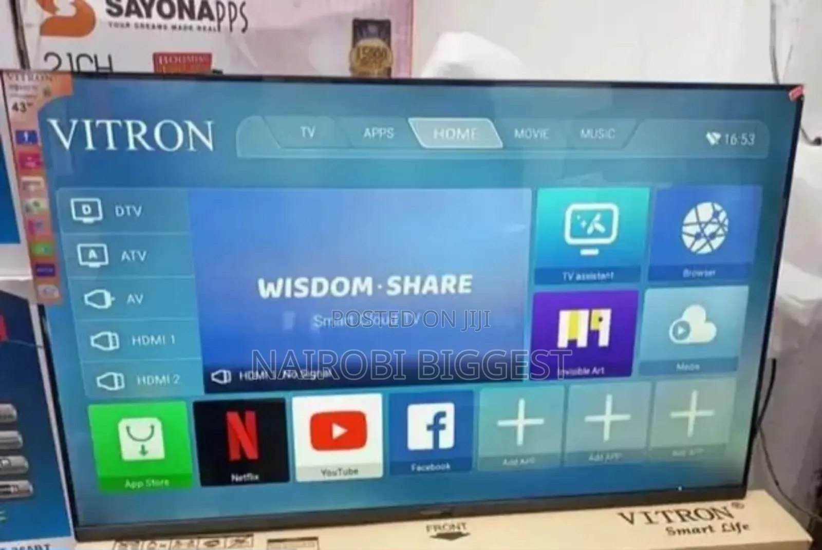 Vitron 43" Television Smart With Bluetooth Enabled