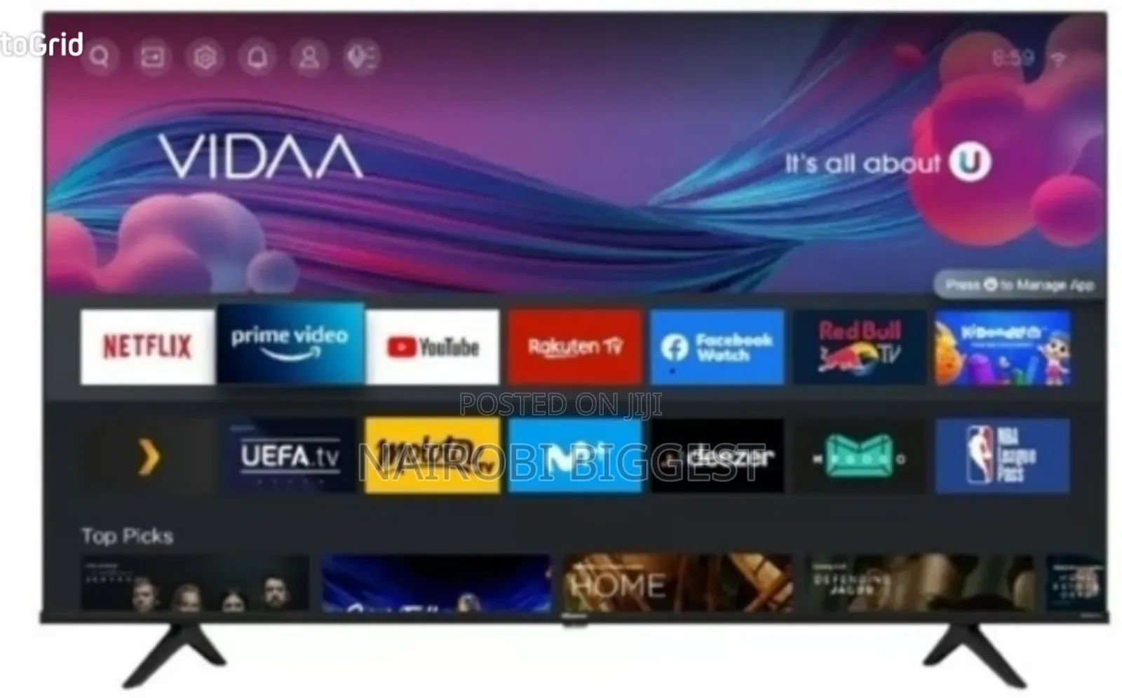 Vision 55" Frameless Smart Vidaa Television