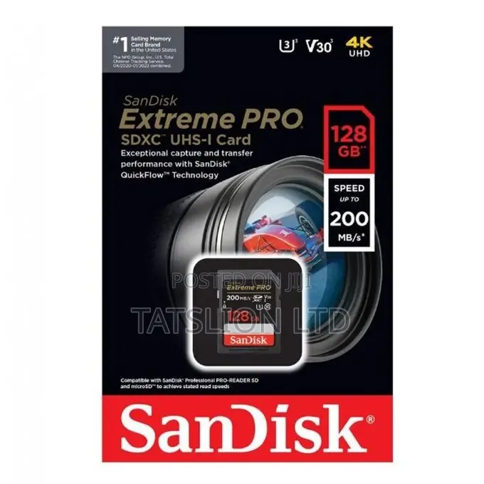Sandisk 128gb Extreme Pro Sd Card for Cameras